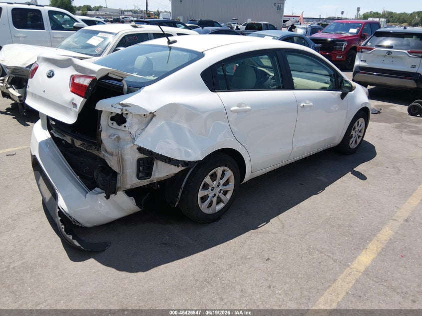 2013 Kia Rio VIN KNADM4A31D6188680 IAAI salvage auction — REAR END, Salvage Title, sold $625 on 2026-07-16 (photo 4)