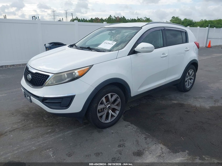 2015 Kia Sportage VIN KNDPB3AC3F7787447 IAAI salvage auction — NORMAL WEAR, Salvage Title, sold $1,500 on 2026-07-20 (photo 2)