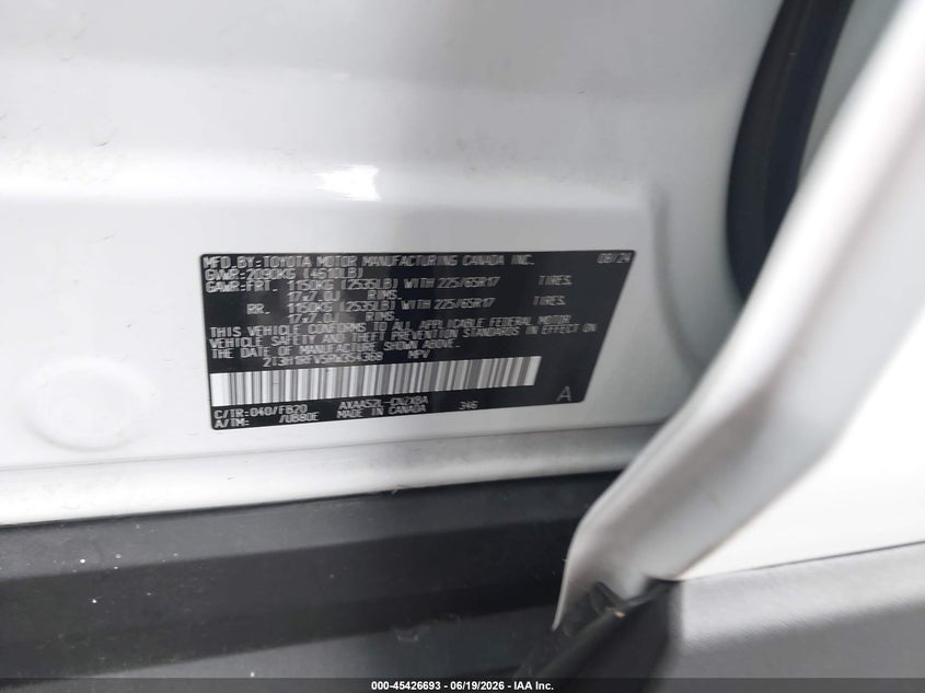 2024 Toyota Rav 4 VIN 2T3H1RFV5RW354368 IAAI salvage auction — FRONT END, Salvage Title, sold $10,600 on 2026-07-31 (photo 9)