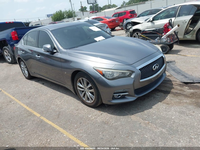 2014 Infiniti Q50 VIN JN1BV7AP7EM674132 IAAI salvage auction — UNKNOWN, Salvage Title, sold $1,050 on 2026-08-03 (photo 1)