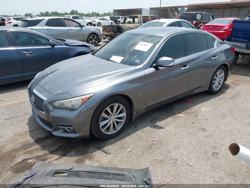 2014 Infiniti Q50 VIN JN1BV7AP7EM674132 IAAI salvage auction — UNKNOWN, Salvage Title, sold $1,050 on 2026-08-03 (photo 2)