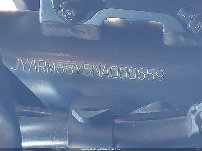 2022 Yamaha VIN JYARM38Y5NA000659 IAAI salvage auction — RIGHT SIDE, Salvage Title, sold $2,500 on 2026-08-03 (photo 9)