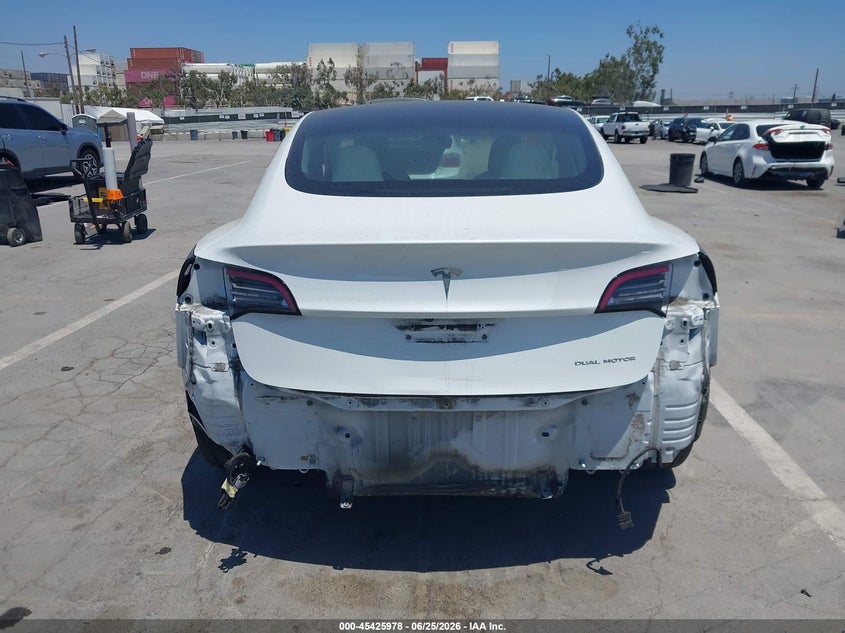 2022 Tesla Model 3 VIN 5YJ3E1EB7NF136231 IAAI salvage auction — REAR END, Salvage (California), sold $9,400 on 2026-07-15 (photo 6)