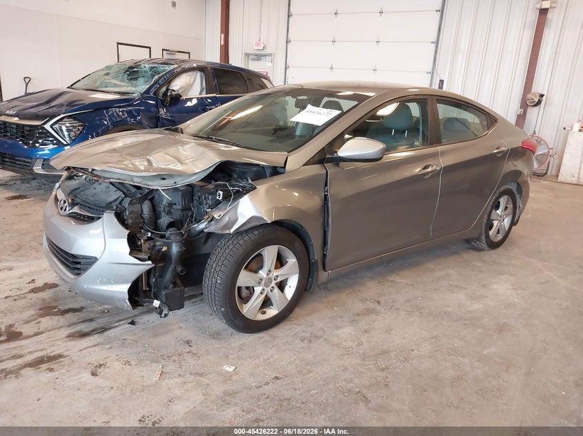2013 Hyundai Elantra VIN KMHDH4AE4DU889956 IAAI salvage auction — FRONT END, Clear (Michigan), sold $900 on 2026-07-28 (photo 2)