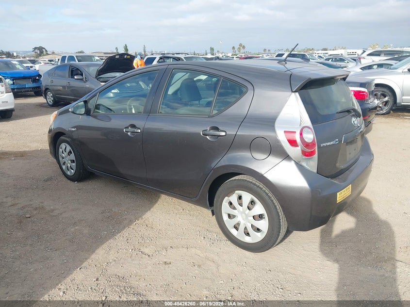 2013 Toyota Prius c VIN JTDKDTB34D1040619 IAAI salvage auction — RIGHT REAR, Salvage Title, sold $2,225 on 2026-07-20 (photo 3)