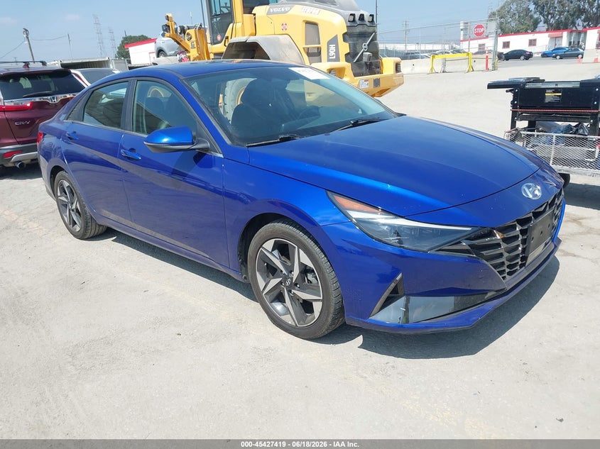 2023 Hyundai Elantra VIN KMHLN4AJ5PU074672 IAAI salvage auction — LEFT SIDE, Salvage (California), sold $6,300 on 2026-07-29 (photo 1)