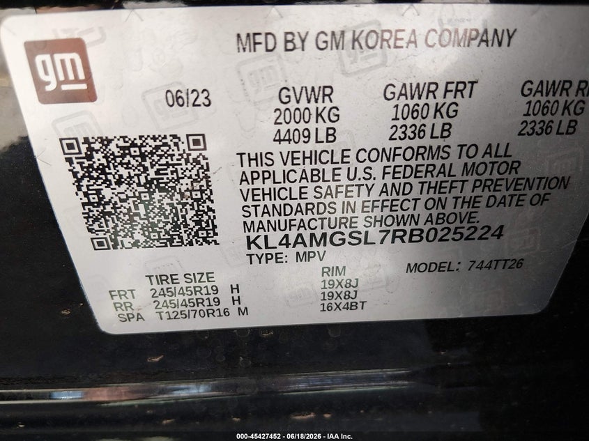 2024 Buick Encore gx VIN KL4AMGSL7RB025224 IAAI salvage auction — FRONT END, Salvage Title, sold $9,100 on 2026-08-21 (photo 9)