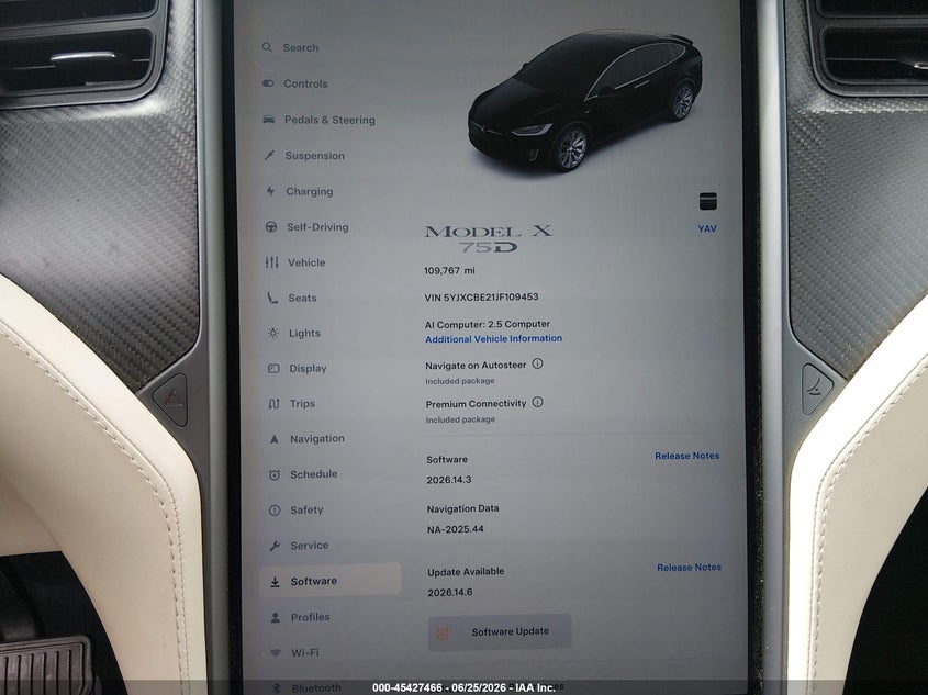 2018 Tesla Model x VIN 5YJXCBE21JF109453 IAAI salvage auction — REAR END, Bill Of Sale (Washington), sold $9,000 on 2026-07-08 (photo 7)