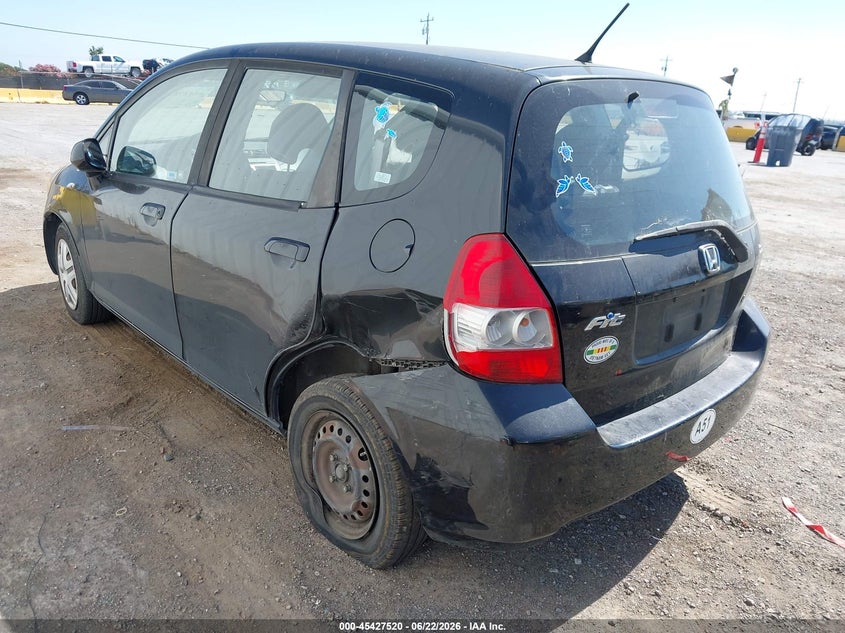 2008 Honda Fit VIN JHMGD37458S043924 IAAI salvage auction — LEFT REAR, Salvage (California), sold $700 on 2026-07-09 (photo 3)