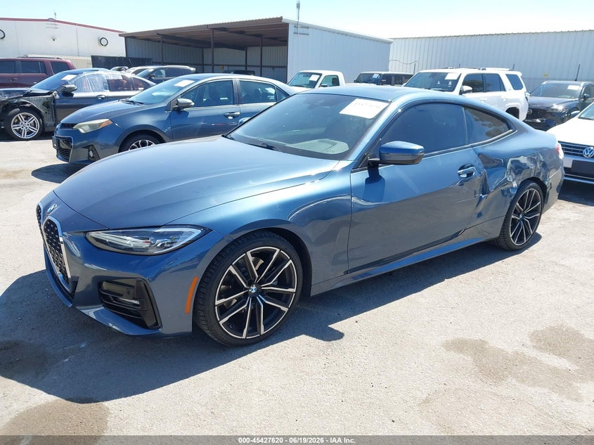 2021 BMW 4er VIN WBA53AP08MCF74553 IAAI salvage auction — LEFT SIDE, Salvage Title, sold $13,800 on 2026-07-27 (photo 2)