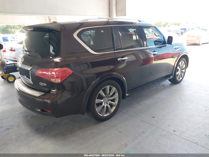 2013 Infiniti Qx56 VIN JN8AZ2NE4D9041246 IAAI salvage auction — NORMAL WEAR, Clear (Florida), sold $2,625 on 2026-07-15 (photo 4)