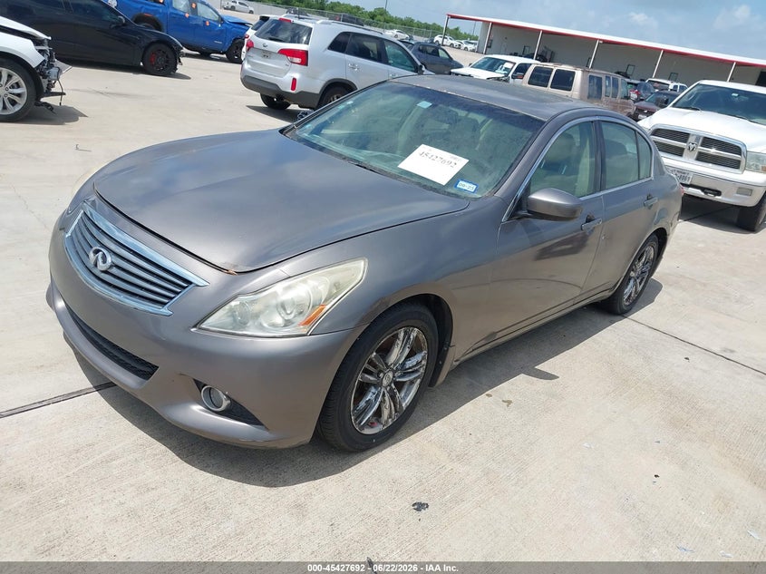 2011 Infiniti G37 VIN JN1CV6AR1BM405684 IAAI salvage auction — WATER/FLOOD, Salvage (Texas), sold $525 on 2026-07-17 (photo 2)