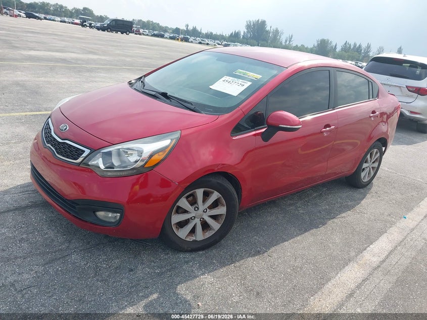 2013 Kia Rio VIN KNADN4A39D6211300 IAAI salvage auction — NORMAL WEAR, Clear (Florida), sold $300 on 2026-07-23 (photo 2)
