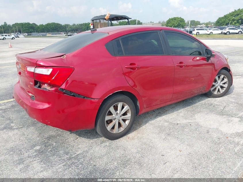 2013 Kia Rio VIN KNADN4A39D6211300 IAAI salvage auction — NORMAL WEAR, Clear (Florida), sold $300 on 2026-07-23 (photo 4)