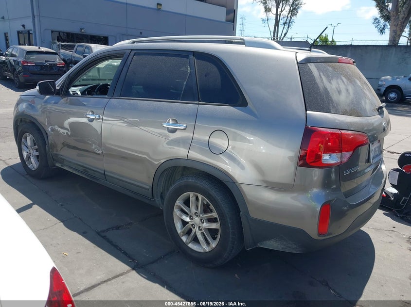 2015 Kia Sorento VIN 5XYKT3A6XFG600564 IAAI salvage auction — SIDE, Salvage Certificate (California), sold $1,600 on 2026-07-15 (photo 3)