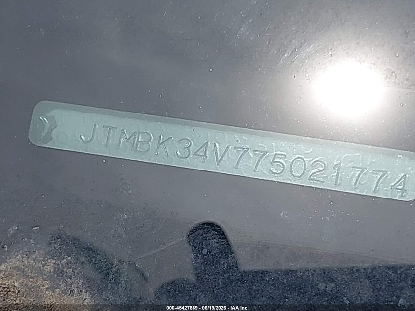 2007 Toyota Rav4 VIN JTMBK34V775021774 IAAI salvage auction — NORMAL WEAR, Clear (Montana), sold $25 on 2026-07-29 (photo 9)