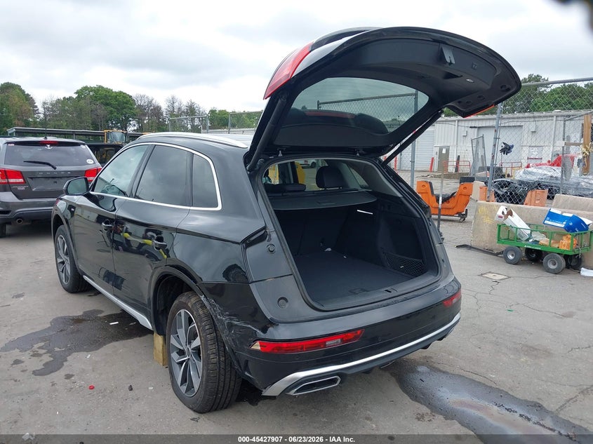 2024 Audi Q5 VIN WA1GAAFY9R2008110 IAAI salvage auction — LEFT REAR, Wait Title, sold $25 on 2026-09-10 (photo 3)