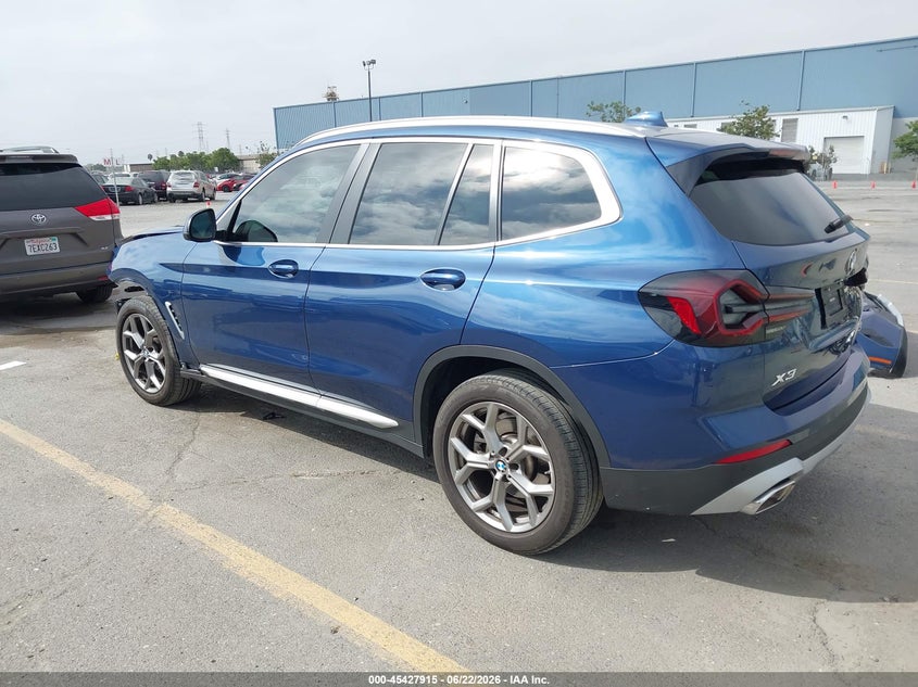 2022 BMW X3 VIN 5UX53DP09N9J63466 IAAI salvage auction — FRONT END, Salvage (California), sold $15,300 on 2026-07-06 (photo 3)