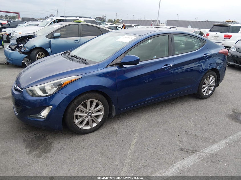 2016 Hyundai Elantra VIN 5NPDH4AE2GH688933 IAAI salvage auction — NORMAL WEAR, Salvage (California), sold $1,550 on 2026-07-09 (photo 2)