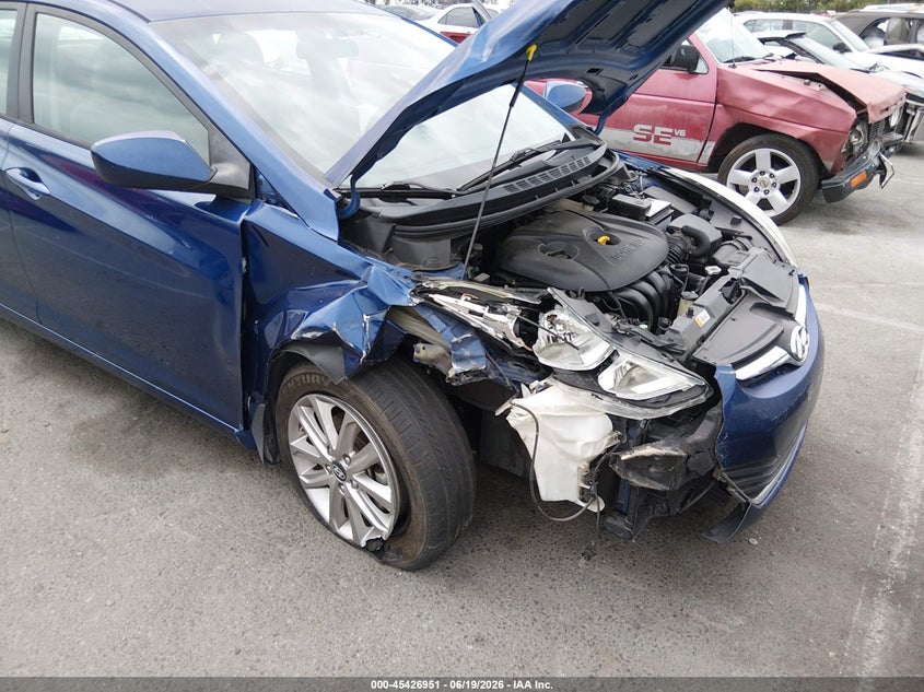 2016 Hyundai Elantra VIN 5NPDH4AE2GH688933 IAAI salvage auction — NORMAL WEAR, Salvage (California), sold $1,550 on 2026-07-09 (photo 6)