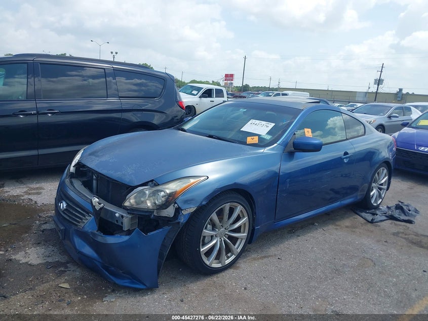 2008 Infiniti G37 VIN JNKCV64E58M117972 IAAI salvage auction — FRONT END, Salvage (Texas), sold $675 on 2026-07-15 (photo 2)