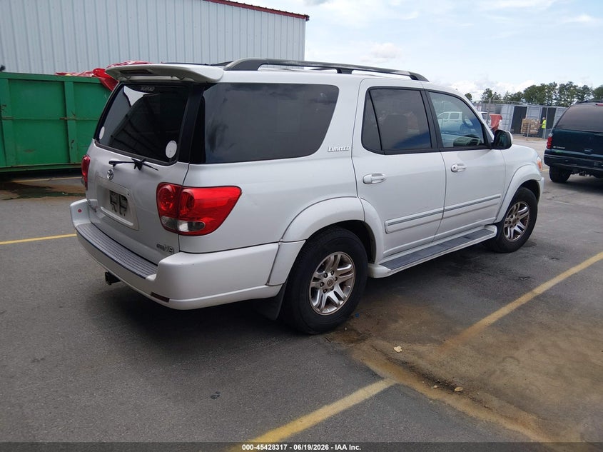2006 Toyota Sequoia VIN 5TDZT38A66S268778 IAAI salvage auction — NORMAL WEAR, Repossession Paperwork (South Carolina), sold $1,000 on 2026-07-29 (photo 4)