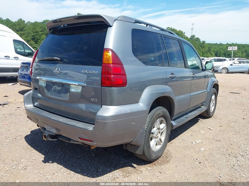 2004 Lexus Gx 470 VIN JTJBT20X740048333 IAAI salvage auction — NORMAL WEAR, Clear (Alabama), sold $2,650 on 2026-07-08 (photo 4)