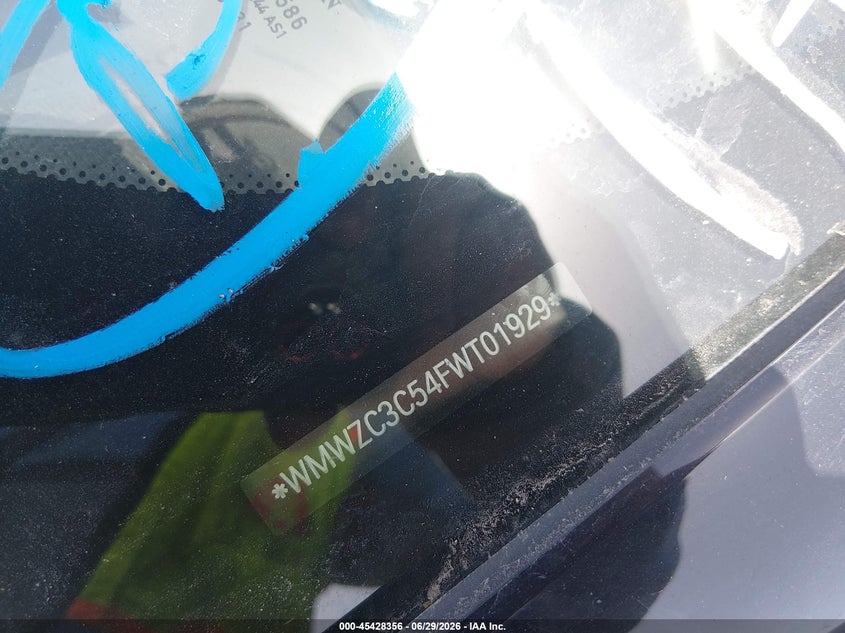 2015 Mini Countryman VIN WMWZC3C54FWT01929 IAAI salvage auction — NORMAL WEAR, Original (Texas), sold $200 on 2026-07-27 (photo 9)