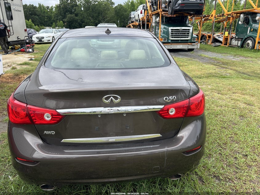 2014 Infiniti Q50 VIN JN1AV7AR4EM701185 IAAI salvage auction — NORMAL WEAR, Clear (South Carolina), sold $3,200 on 2026-07-17 (photo 6)