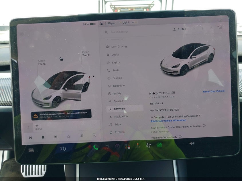 2018 Tesla Model 3 VIN 5YJ3E1EA1JF057722 IAAI salvage auction — SIDE, Salvage (Texas), sold $6,350 on 2026-07-22 (photo 7)