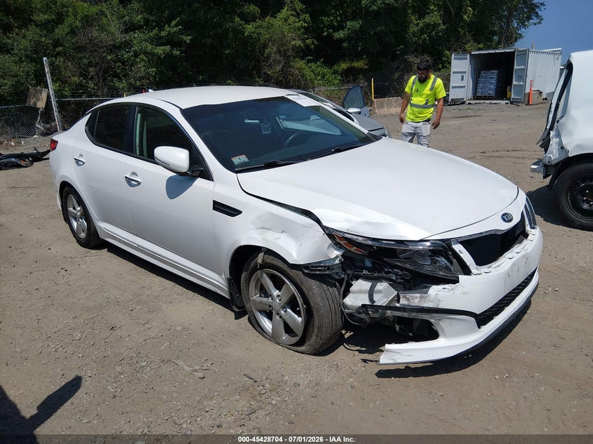 2015 Kia Optima VIN KNAGM4A76F5588985 IAAI salvage auction — FRONT END, Salvage Title, sold $575 on 2026-07-19 (photo 1)