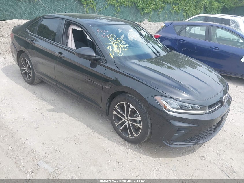 2025 Volkswagen Jetta VIN 3VWBX7BU0SM003314 IAAI salvage auction — FRONT & REAR, Salvage Title, sold $6,600 on 2026-07-25 (photo 1)