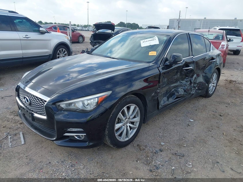 2015 Infiniti Q50 VIN JN1BV7AP5FM345530 IAAI salvage auction — SIDE, Salvage Title, sold $1,600 on 2026-08-02 (photo 2)