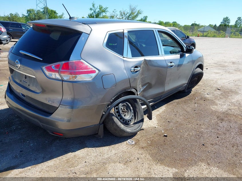 2016 Nissan Rogue VIN KNMAT2MV8GP655313 IAAI salvage auction — LEFT & RIGHT, Clear (Wisconsin), sold $275 on 2026-07-21 (photo 4)