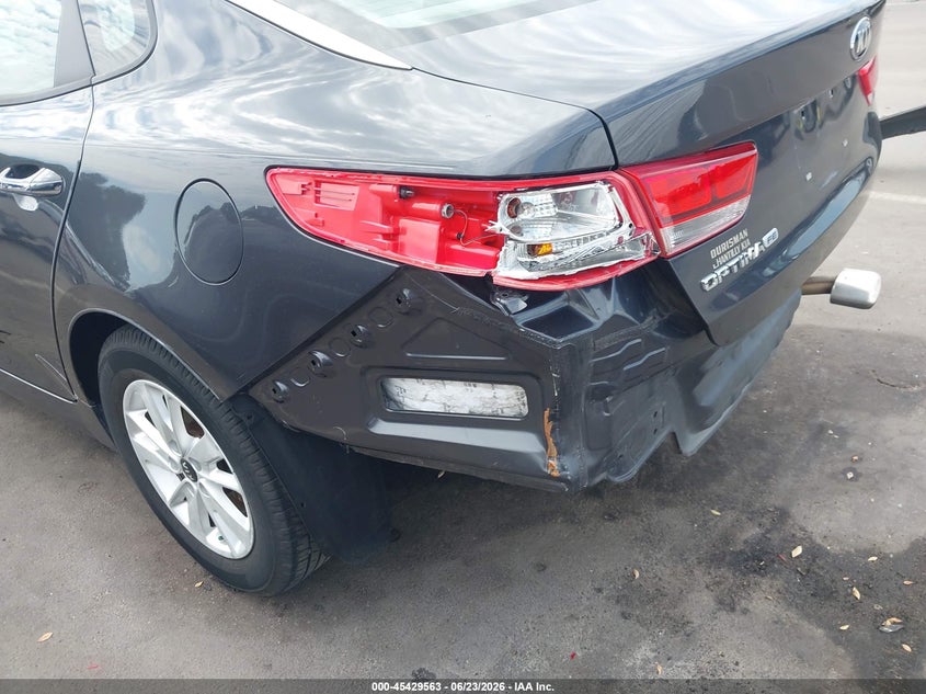 2017 Kia Optima VIN 5XXGT4L31HG169926 IAAI salvage auction — LEFT REAR, Salvage (South Carolina), sold $1,250 on 2026-07-22 (photo 6)