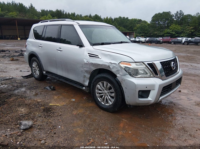 2017 Nissan Armada VIN JN8AY2NC8H9503668 IAAI salvage auction — FRONT & REAR, Salvage (Alabama), sold $3,750 on 2026-07-22 (photo 1)