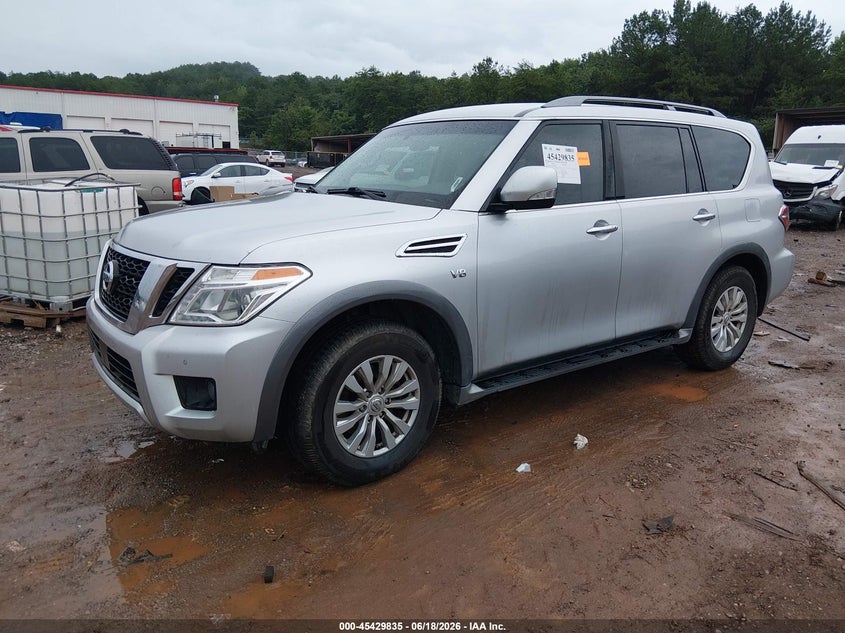 2017 Nissan Armada VIN JN8AY2NC8H9503668 IAAI salvage auction — FRONT & REAR, Salvage (Alabama), sold $3,750 on 2026-07-22 (photo 2)