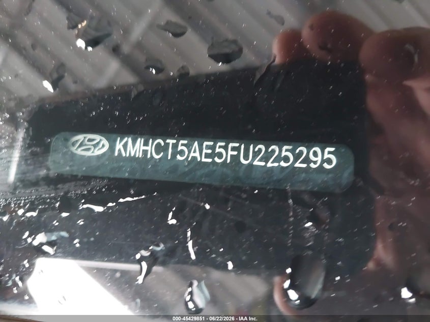 2015 Hyundai Accent VIN KMHCT5AE5FU225295 IAAI salvage auction — LEFT SIDE, Salvage (Pennsylvania), sold $600 on 2026-07-14 (photo 9)