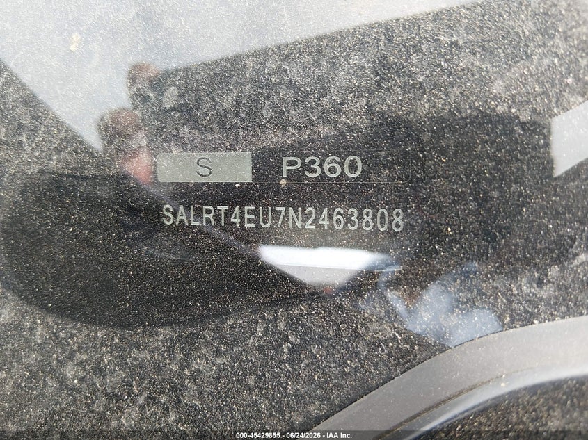 2022 Land rover Discovery VIN SALRT4EU7N2463808 IAAI salvage auction — NORMAL WEAR, Clear (California), sold $800 on 2026-07-16 (photo 9)