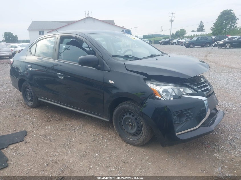 2024 Mitsubishi Mirage VIN ML32FUFJ2RHF04729 IAAI salvage auction — LEFT FRONT, Salvage Title, sold $2,600 on 2026-08-01 (photo 1)