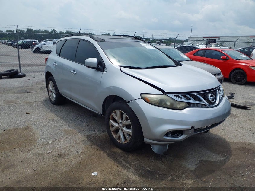 2012 Nissan Murano VIN JN8AZ1MU7CW112118 IAAI salvage auction — NORMAL WEAR, Clear (Louisiana), sold $350 on 2026-07-21 (photo 1)