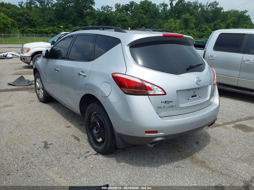 2012 Nissan Murano VIN JN8AZ1MU7CW112118 IAAI salvage auction — NORMAL WEAR, Clear (Louisiana), sold $350 on 2026-07-21 (photo 3)