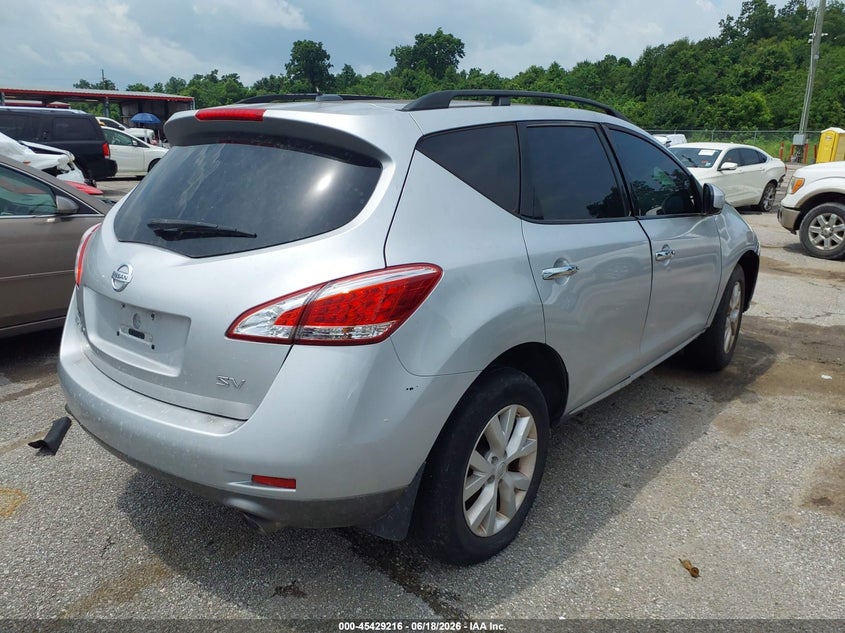 2012 Nissan Murano VIN JN8AZ1MU7CW112118 IAAI salvage auction — NORMAL WEAR, Clear (Louisiana), sold $350 on 2026-07-21 (photo 4)