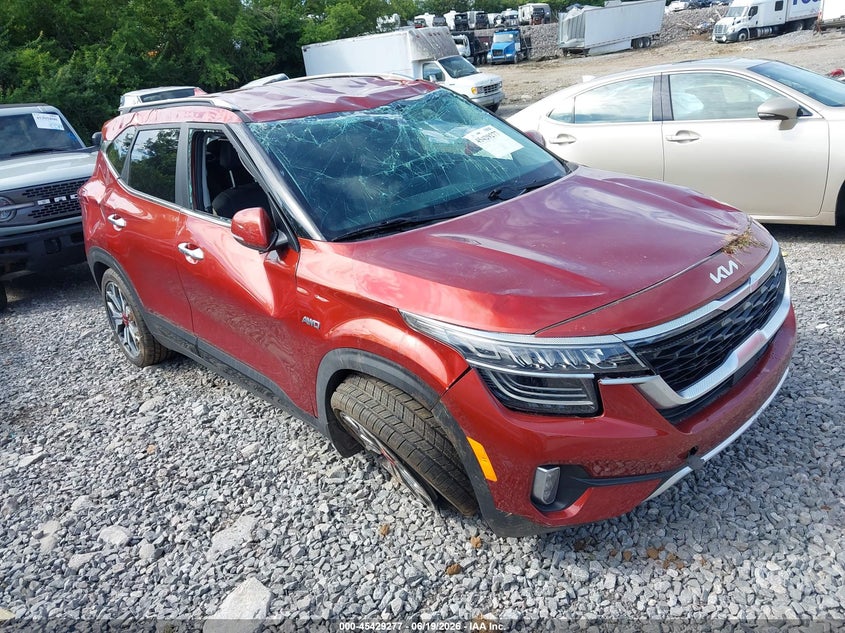 2023 Kia Seltos VIN KNDETCA25P7357237 IAAI salvage auction — ROLLOVER, Salvage (Tennessee), sold $3,550 on 2026-07-23 (photo 1)