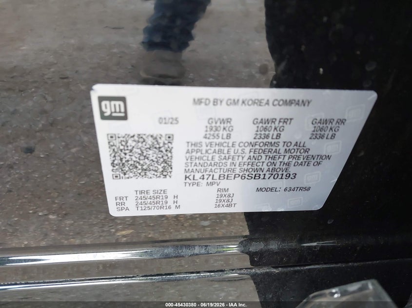 2025 Buick Envista VIN KL47LBEP6SB170193 IAAI salvage auction — RIGHT FRONT, Original (Texas), sold $7,850 on 2026-09-01 (photo 9)