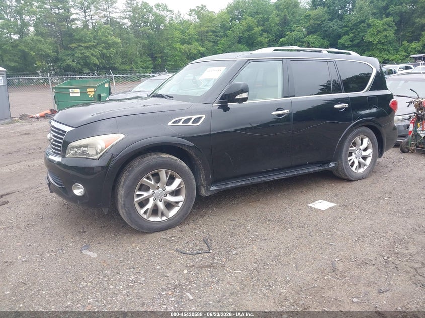 2012 Infiniti Qx56 VIN JN8AZ2NE6C9021899 IAAI salvage auction — VANDALISM, Clear (Massachusetts), sold $950 on 2026-07-14 (photo 2)