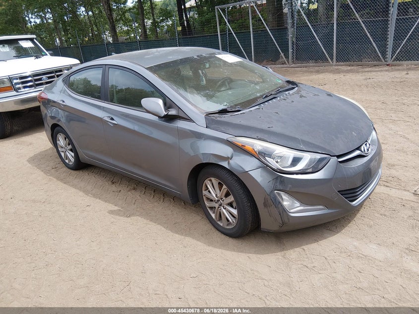 2016 Hyundai Elantra VIN KMHDH4AE5GU621938 IAAI salvage auction — NORMAL WEAR, Clear (Virginia), sold $450 on 2026-07-30 (photo 1)