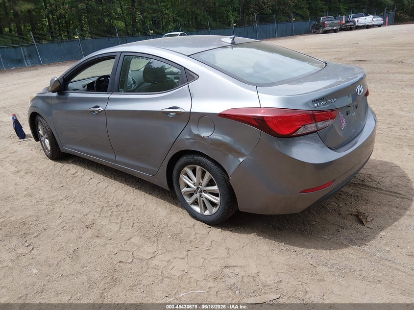 2016 Hyundai Elantra VIN KMHDH4AE5GU621938 IAAI salvage auction — NORMAL WEAR, Clear (Virginia), sold $450 on 2026-07-30 (photo 3)