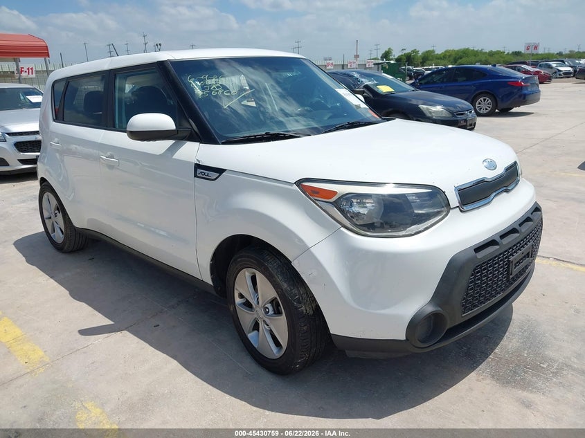 2016 Kia Soul VIN KNDJN2A26G7856860 IAAI salvage auction — REAR END, Salvage (Texas), sold $400 on 2026-07-13 (photo 1)