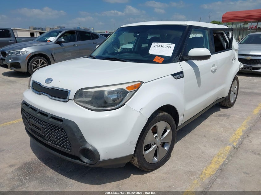 2016 Kia Soul VIN KNDJN2A26G7856860 IAAI salvage auction — REAR END, Salvage (Texas), sold $400 on 2026-07-13 (photo 2)
